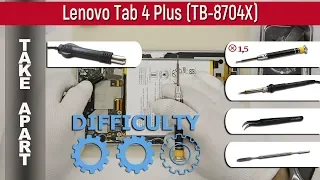 How to disassemble 📱 Lenovo Tab 4 Plus TB-8704X Take apart Tutorial