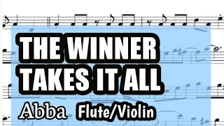 The Winner Takes It All Flute Violin Sheet Music Backing Track Play Along Partitura