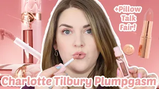 CHARLOTTE TILBURY PILLOW TALK BIG LIP PLUMPGASM LIP GLOSS and NEW PILLOW TALK FAIR LIPSTICK