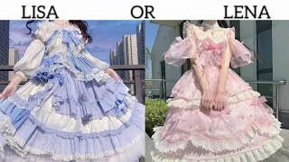 LISA OR LENA [BLUE VS PINK] (would u rather)choose one