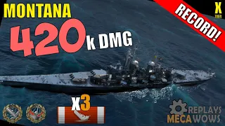 DAMAGE RECORD! Montana 420k Damage | World of Warships Gameplay