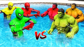 GTA 5 Water Ragdolls Rainbow Spiderman vs Team Hulk Jumps/Fails (Euphoria Physics)