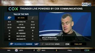 Billy Donovan talks about the Thunder playing hard