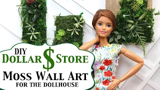DIY - How to make: Dollar Store Moss Art for your Dollhouse - Barbie Dollhouse Decor - Living Art