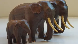 wooden elephant handcrafted