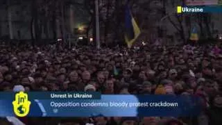 Ukrainians Rally Against Police Brutality: Opposition condemns bloody crackdown on pro-EU protest