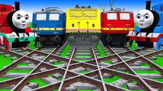 【踏切アニメ】あぶない電車 Vs Thomas the Train and Rails🚦 Fumikiri 3D Railroad Crossing Animation #2