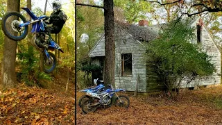Epic trail ride to the haunted horse farm yz450f hill climbs