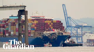 Cargo ship that hit Baltimore bridge moves back to port