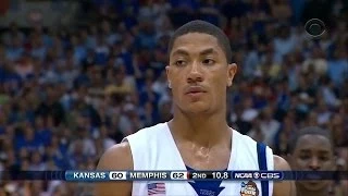 Derrick Rose Full Highlights 2008 NCAA Finals vs Kansas - 18 Pts, 8 Assists