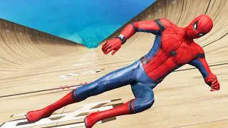 GTA 5 Epic Ragdolls | Spiderman Jumps/Fails Ep.8 (Funny Moments)