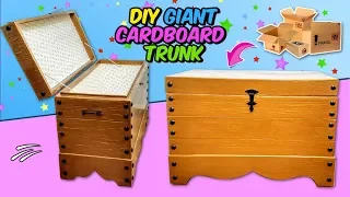 Amazing crafts using cardboard and recycled materials - DIY giant carton trunk