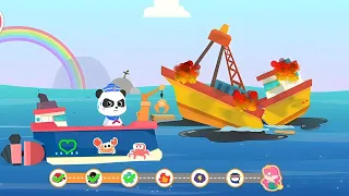 AKSI PENYELAMATAN KAPAL TERBAKAR BERSAMA KAPTEN KIKI | GAME KARTUN | BABYBUS INDONESIA