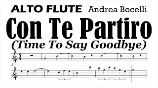 Con Te Partiro ALTO FLUTE Violin Sheet Music Backing Track Play Along Partitura