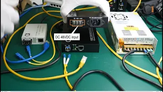 Dual 1+1 Power LC Single Mode Fiber Media Converter - 48VDC + AC 100-240 Power Protection