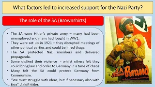 AQA GCSE History 1890-1945 - Topic 4: The impact of the Great Depression and the rise of the Nazis