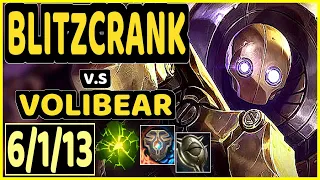 SHADY (BLITZCRANK) vs VOLIBEAR - 6/1/13 KDA BOTTOM SUPPORT CHALLENGER GAMEPLAY - NA