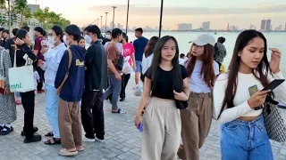 Super Exciting Walk - Norea Island City | Phnom Penh Evening Tour 4K