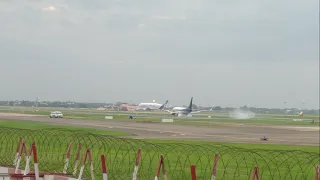 CLOSEUP SMOKY ARRIVAL | SpiceJet with Beluga | Chennai Airport | Plane Spotting [MAA/VOMM]