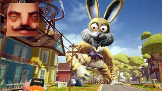 Hello Neighbor - My New Neighbor BIG Lucky Rabbit (Dark Deception) Act 2 Trampoline Gameplay
