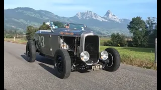 The final test drive of a 1932 Ford Roadster Hot Rod before delivery to Corsica