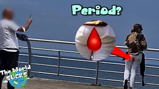 Girl Gets Her Period Without Knowing - Social Experiment - لديها الدورة الشهرية دون أن تعريف