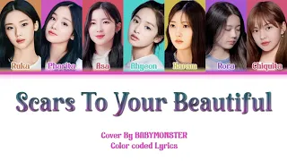 BABYMONSTER - 'Scars To Your Beautiful' Clean Ver. (Color Coded Lyrics)