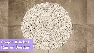 Finger Crochet Made Easy: Craft a No-Sew Circular Rug Coaster Tutorial!