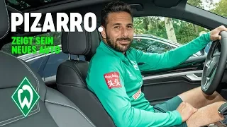 Behind the scenes: Claudio Pizarro zeigt seinen neuen Dienstwagen | SV Werder Bremen