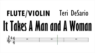 It Takes a Man & a Woman Flute Violin Sheet Music Backing Track Play Along Partitura