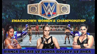 BIANCA BELAIR Vs RONDA ROUSEY Vs RHEA RIPLAY || SMACKDOWN WOMEN'S CHAMPIONSHIP || TRIPLE THRET ||