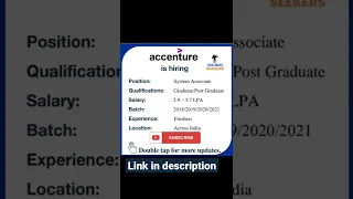 Accenture | latest job 2022| fresher jobs| latest job| March job 2022| IT Jobs|MBA Jobs|Btech Jobs