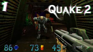 Quake 2 PS1 прохождение # 1 На территории врага/Графика оригинала PS1/