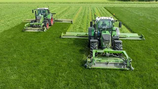 Gras maaien met 2x Fendt 724 + Triples | BMWW Agriservice