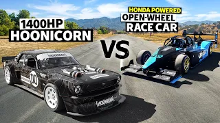 POWER vs WEIGHT! 1300lb 650hp WOLF vs Lia Block's AWD 1400hp Mustang // Hoonicorn vs The World 2