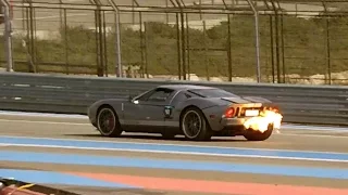 LOUD  Ford GT Spitting HUGE Flames on Track!