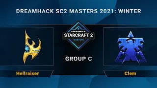 SC2 - Hellraiser vs. Clem - Group C - DreamHack SC2 Masters 2021 Winter - EU