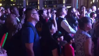 Fans watch Star Wars: The Last Jedi Trailer at Downtown Disney