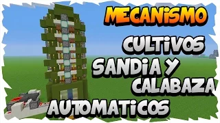 Granja de Cultivos de Sandias y Calabazas Automáticas | Minecraft Java / Bedrock