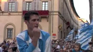 Palio di Siena 16-08-2013: il dopo corsa, giubilo dell'Onda