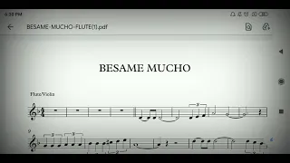 BESAME MUCHO Flute/Violin Sheet Music