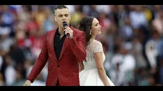 Mit einem farbenfrohen Fest und einem Show-Act des britischen Popstars Robbie Williams („Feel”) ist