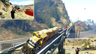 Dangerous Train Derilament And Amazing Driving Of Train by Franklin In GTA V 🔥