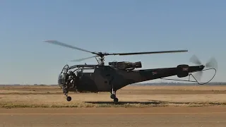 alouette 3 helicopter startup,takeoff,landing, and shutdown