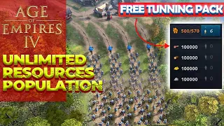 Age of Empires 4 Unlimited Resource & Population 🍗🍗 | Download Free Tunning Pack | New Update 2022
