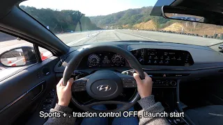 2021 Hyundai Sonata N line 2.5L turbo " Zero to 100 " , N Launch start activate 0-60 POV ASMR