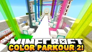 Minecraft COLOR PARKOUR 2! (MAZE PARKOUR & MOVING PLATFORMS) w/PrestonPlayz & Kenny