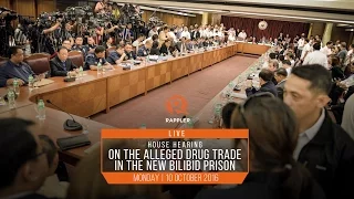 LIVE: House hearing on alleged Bilibid drug trade, 10 October 2016