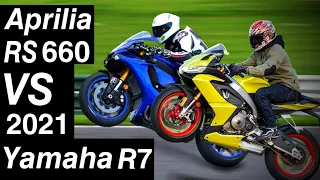 A massive comparison of Yamaha YZF-R7 VS Aprilia RS660. All you need to know the difference.