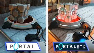 PORTAL vs PORTAL RTX | Final Gameplay Graphics Comparison | RTX Remix is the Future of Mods